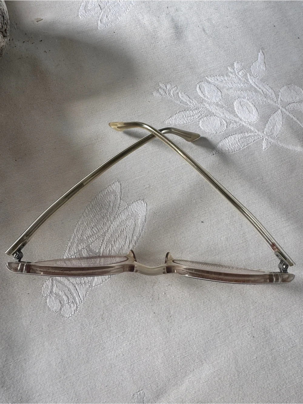 Vintage Shuron clear Cat-Eye Glasses with Black Temples
